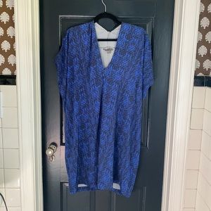 Vince blue & black print silk dress, size XS